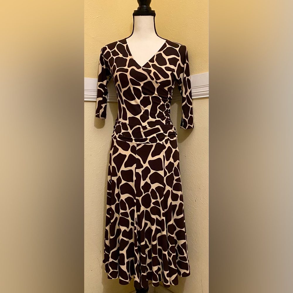 MESMERIZE Animal Print Fit & Flare Dress; Size XS; Midi; NWOT.